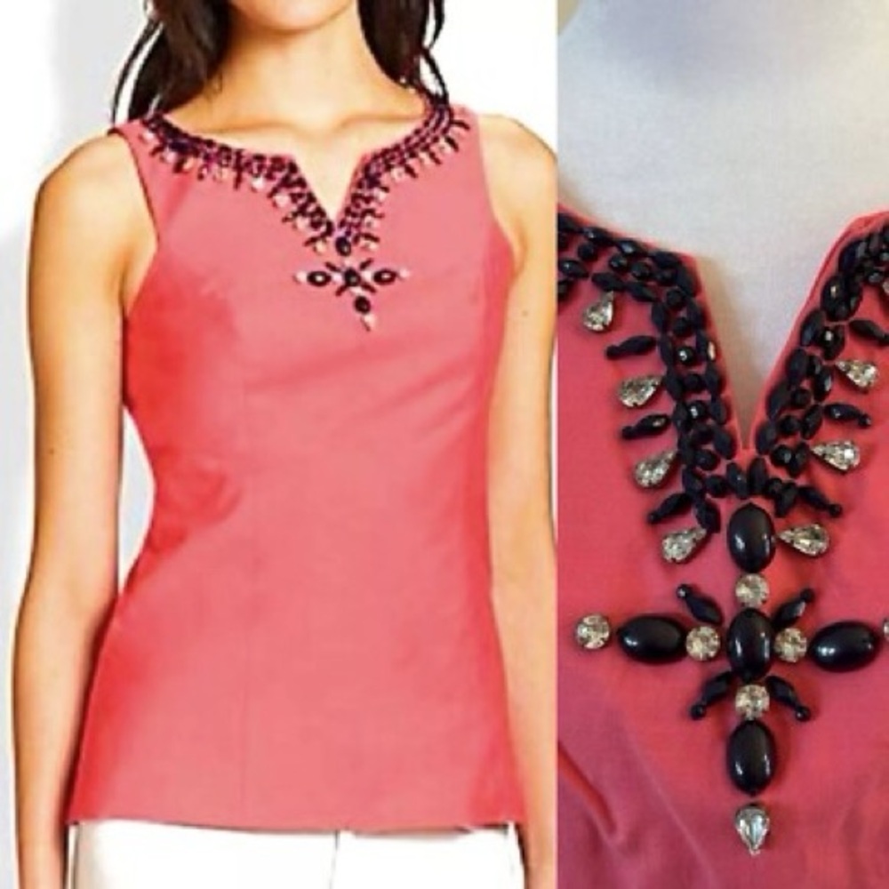 NWT Lilly Pulitzer Pink Jackie Embellished Tank Top